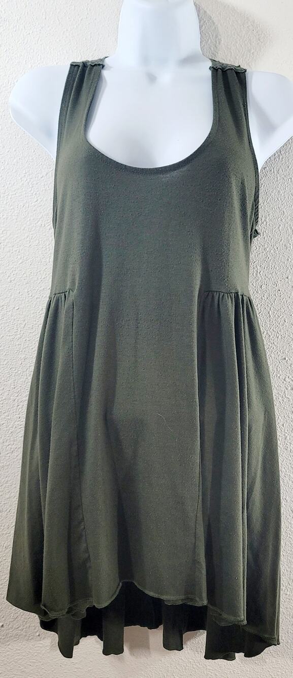 Lily Star Green Hi Low Lace Back Mini Dress Medium Lightweight Flowy Soft